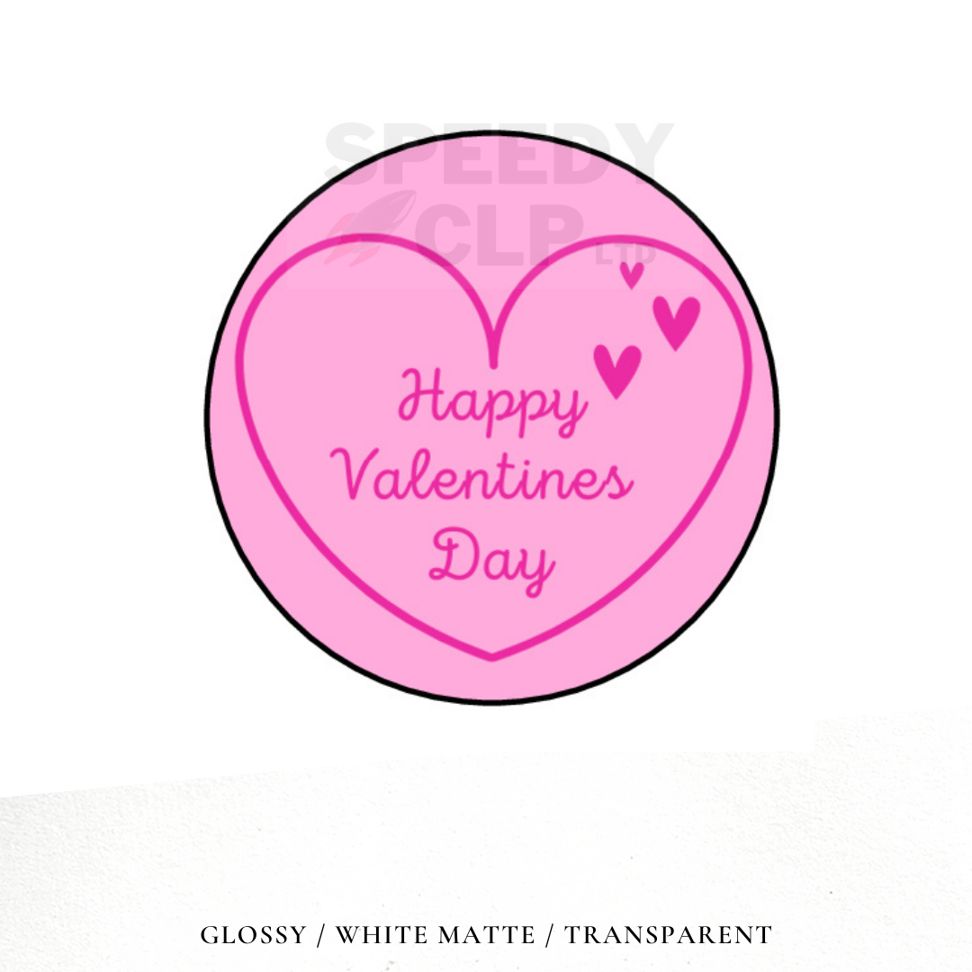 Happy Valentines Day packaging stickers