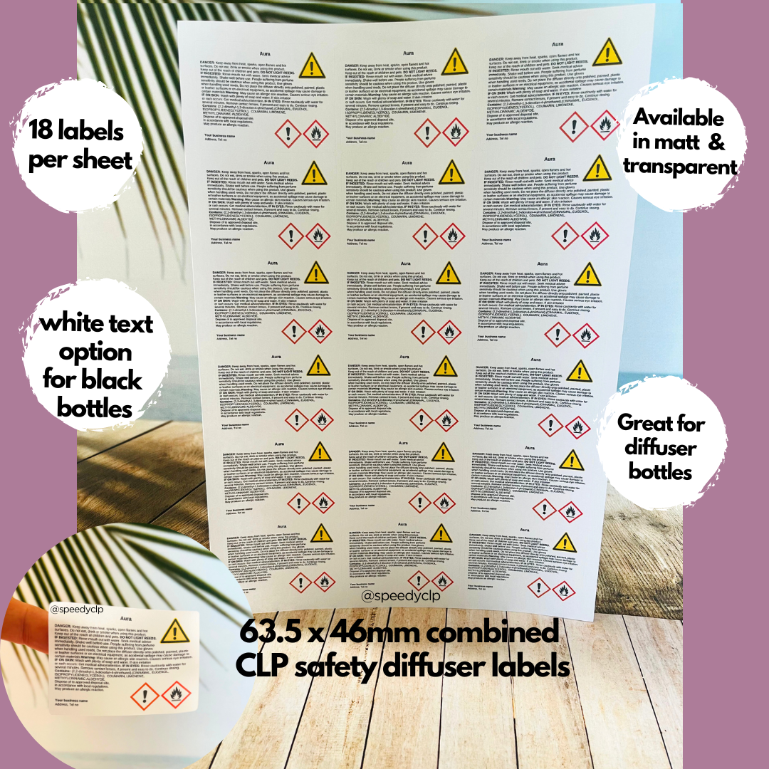 Diffuser in augeo combined CLP & Safety advice labels