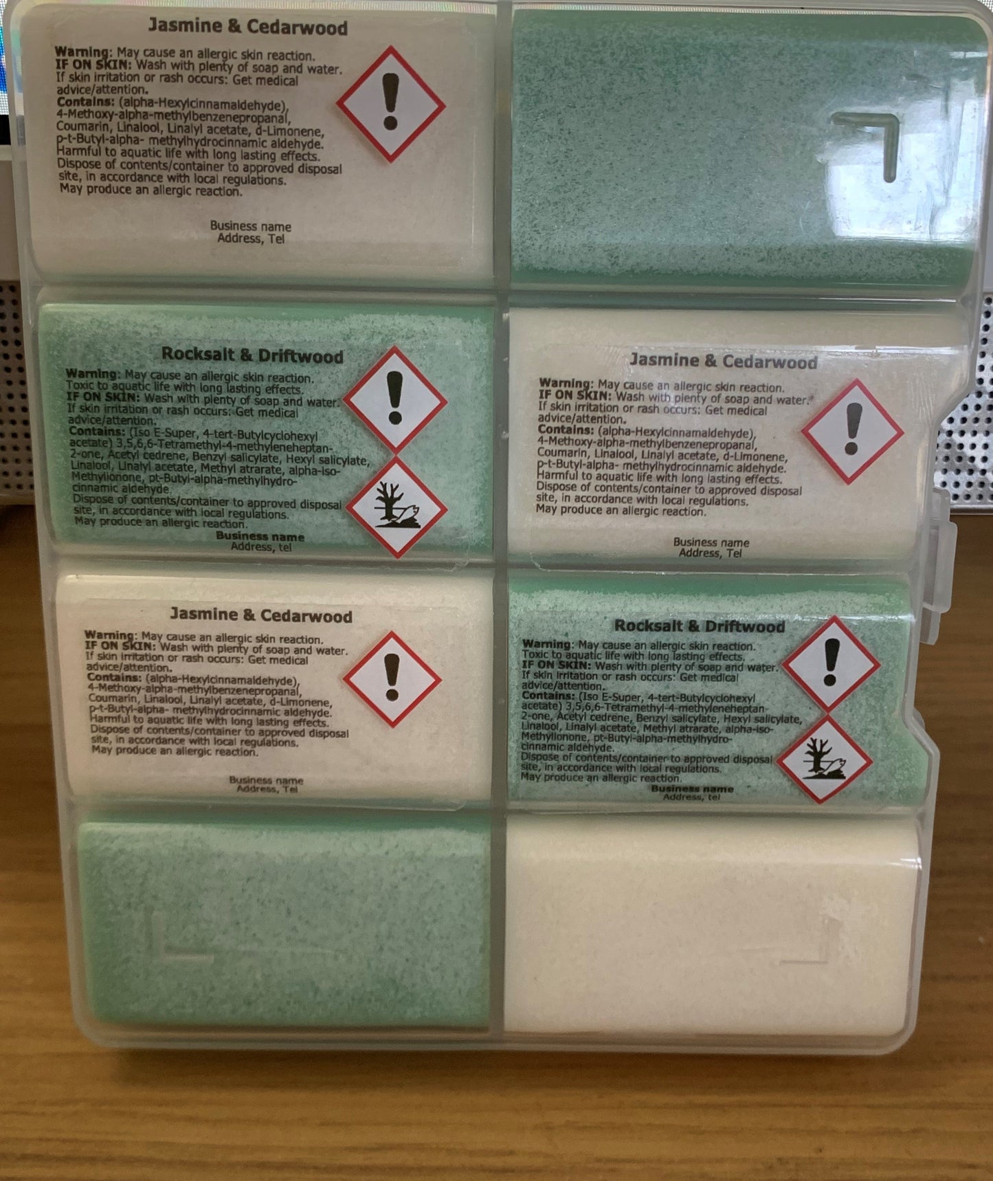 Transparent Wax Melt CLP labels