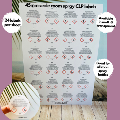 Room Spray CLP labels - Perfumers alcohol