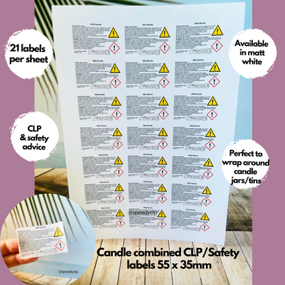 Candle Combined CLP & Safety advice labels