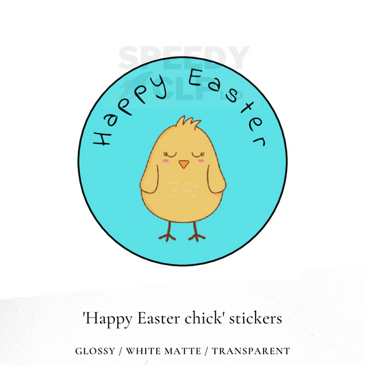 'Happy Easter' chick stickers