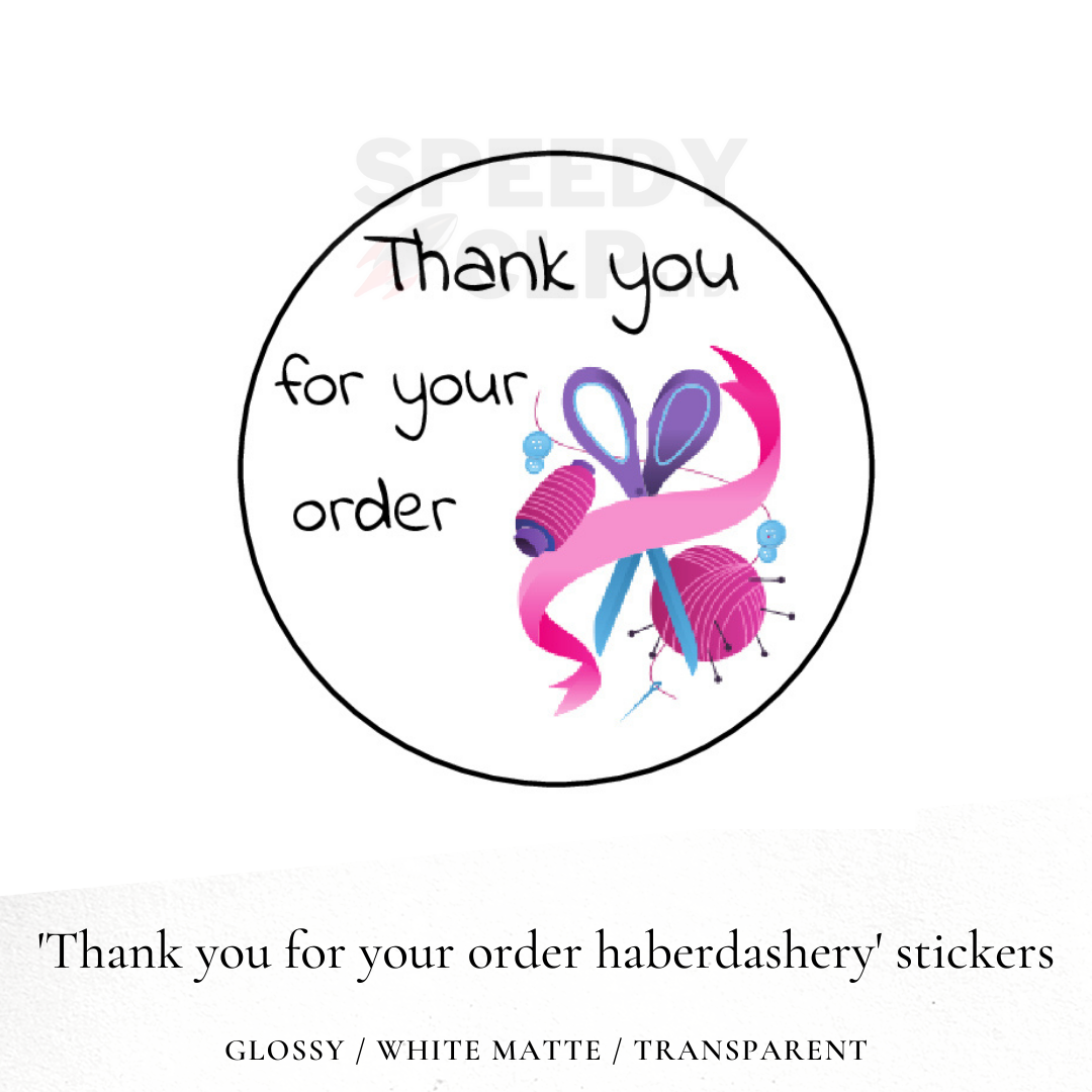'Thank you for your order' business stickers