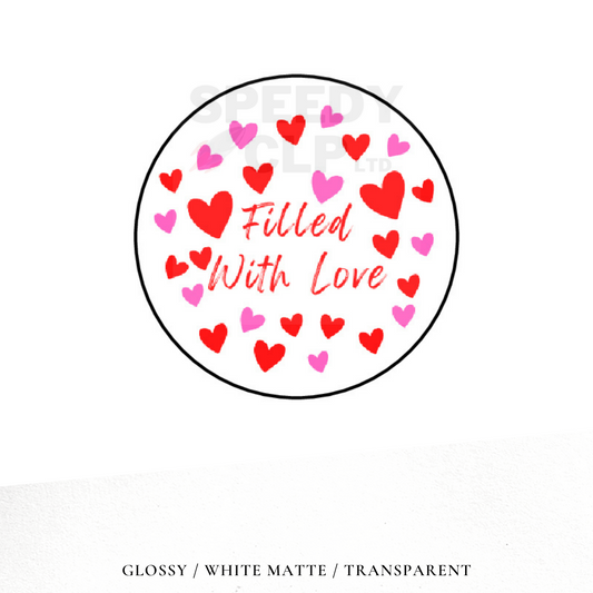 Filled with love stickers