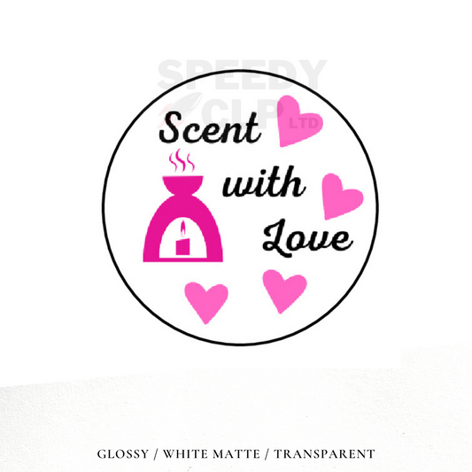 Scent with Love packaging stickers