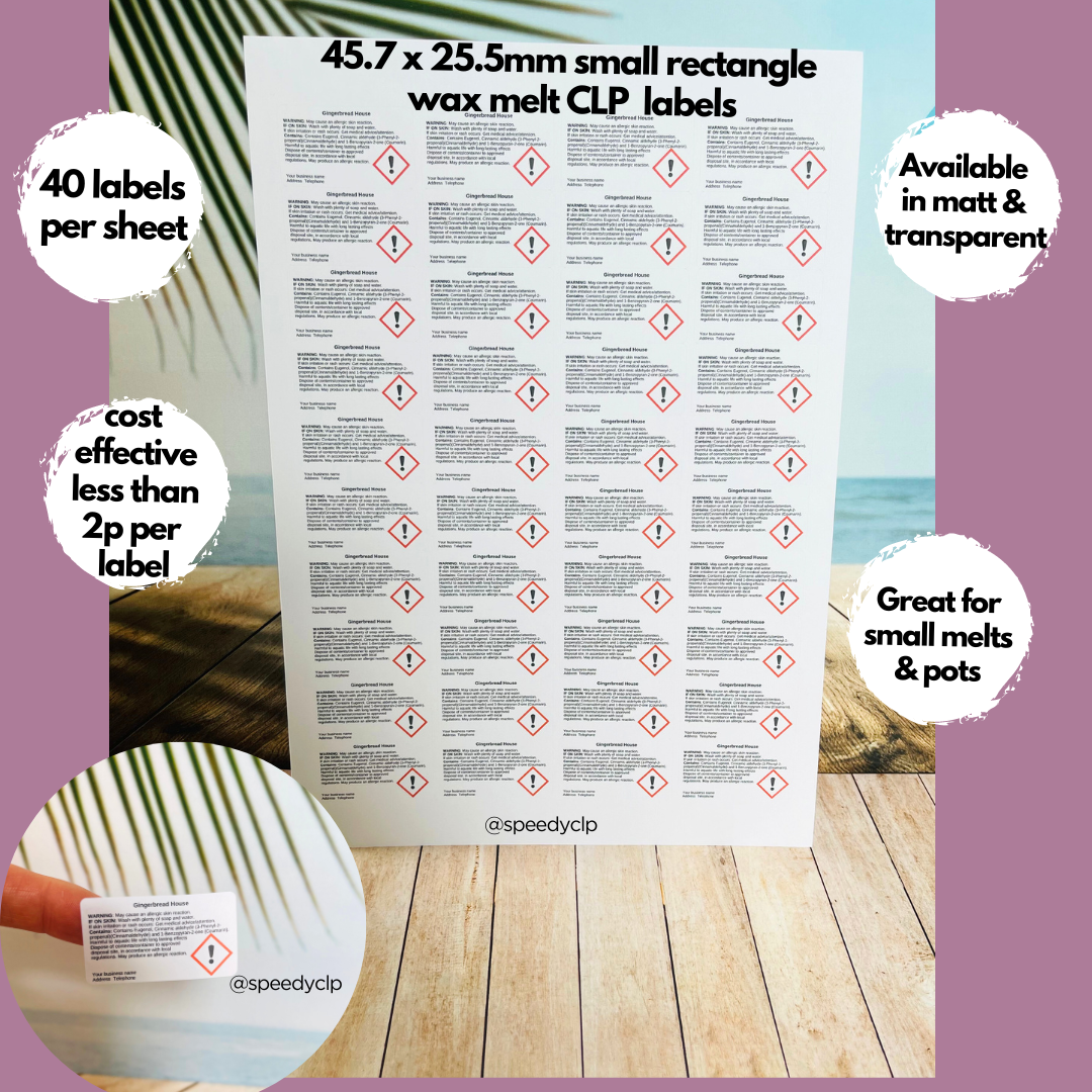 Wax Melt CLP labels