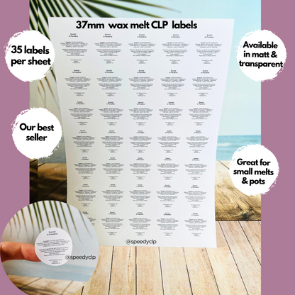 Wax Melt CLP labels