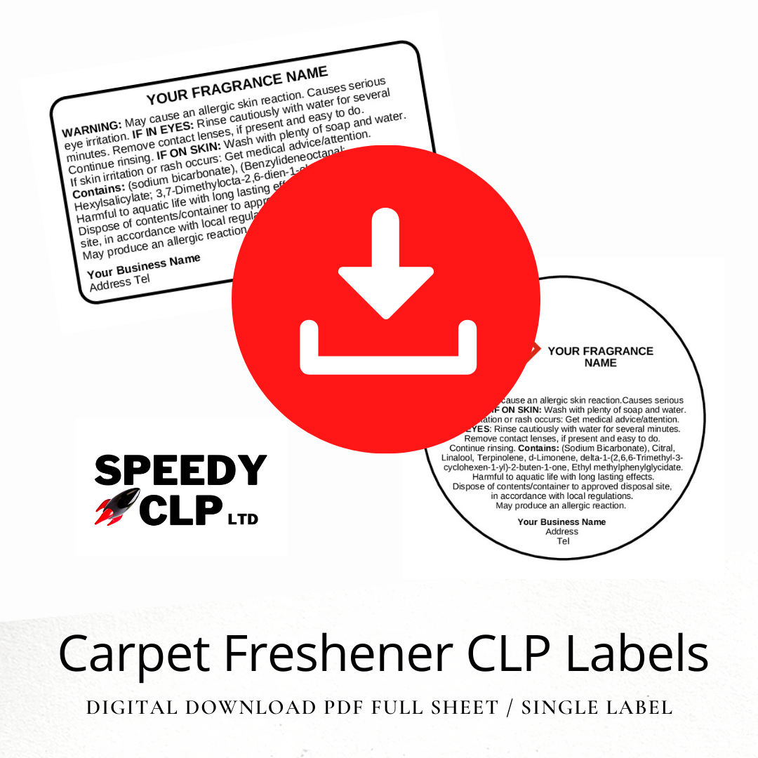 SAME DAY Carpet Freshener PDF digital download CLP Labels (Copy)