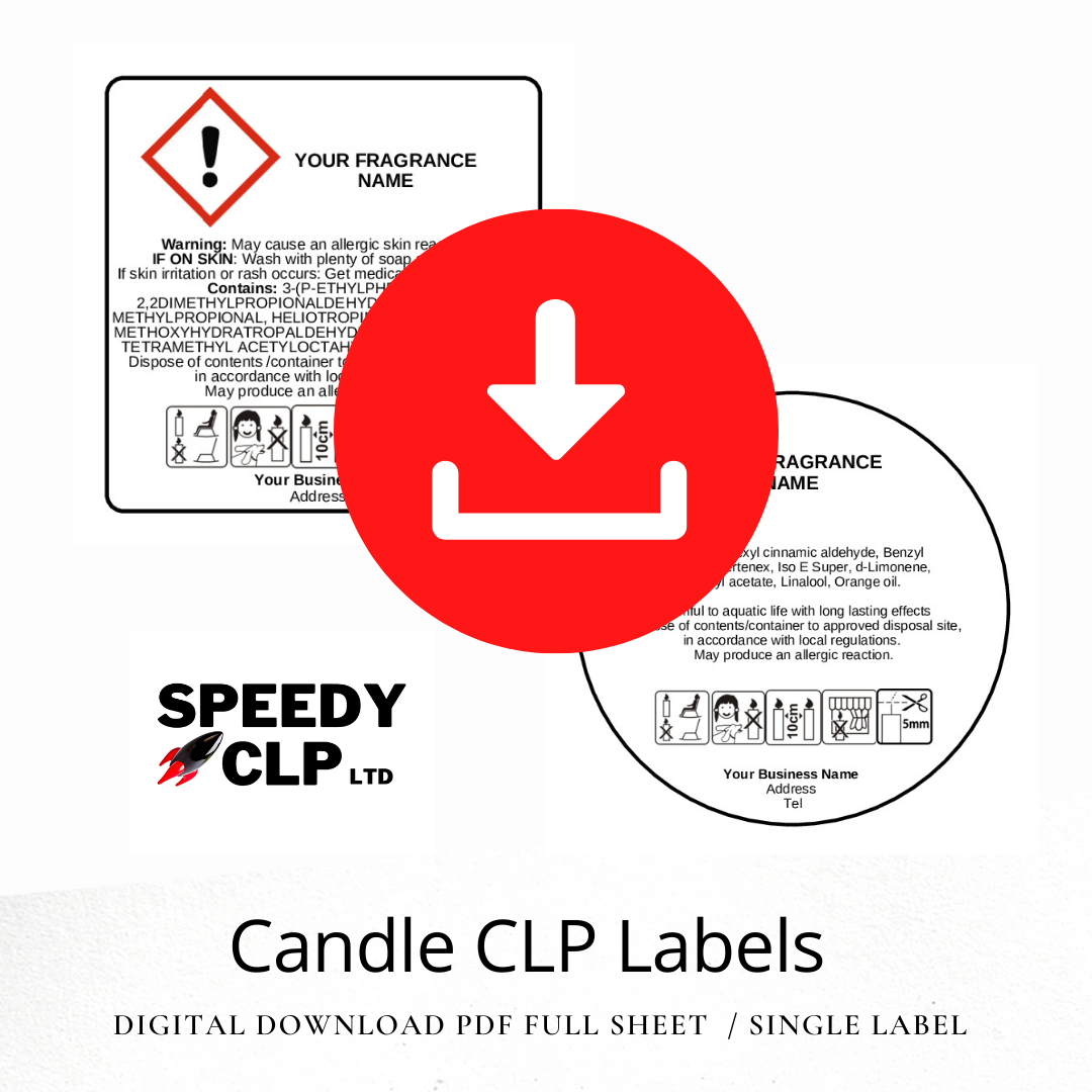 Candle PDF digital download CLP Labels