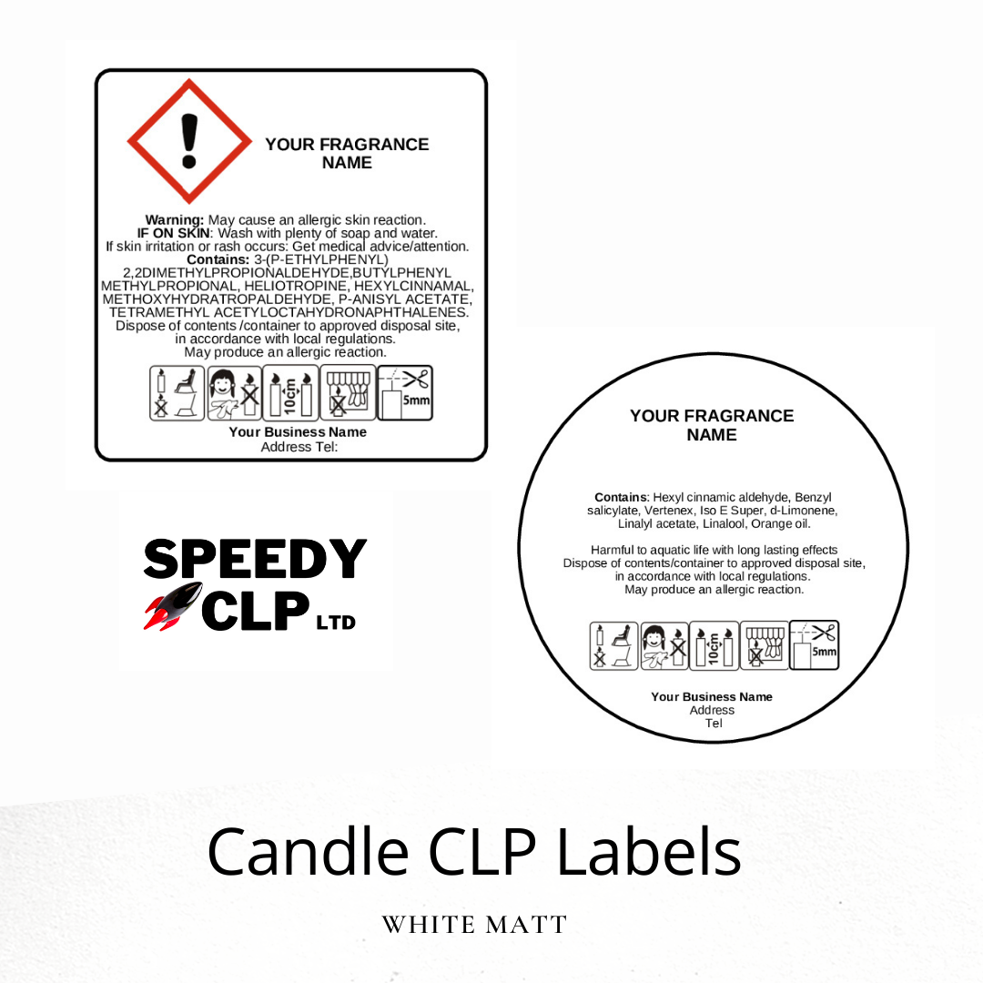 Multilanguage Clp Label Transparent Candle CLP labels – Speedy CLP