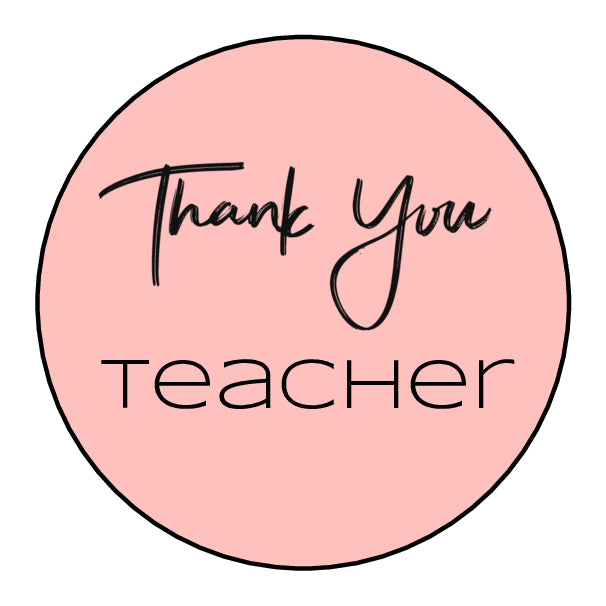 Pink Thank you Teacher Stickers