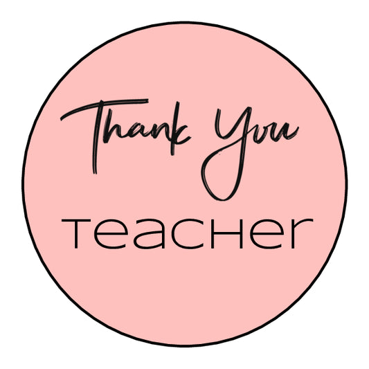 Pink Thank you Teacher Stickers