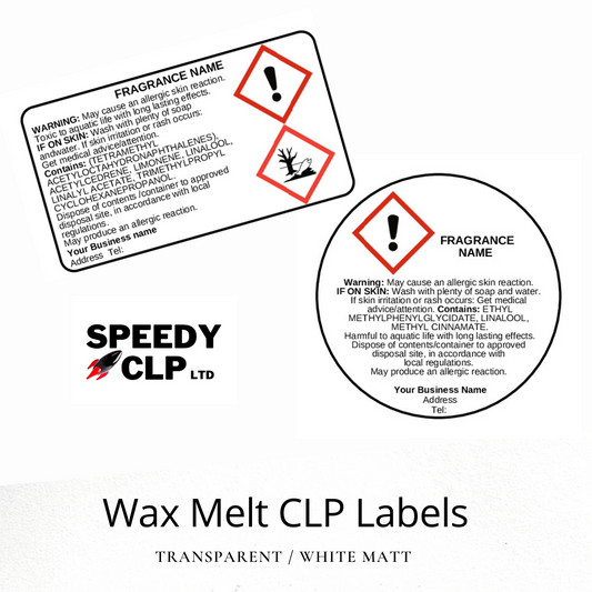 Transparent Wax Melt CLP labels